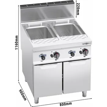 Vařič G.Gastro Plynový vařič těstovin 80L (24 kW)