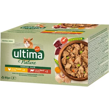 Krmivo pro kočku 40×85g Ultima Nature Paté - kuřecí a hovězí