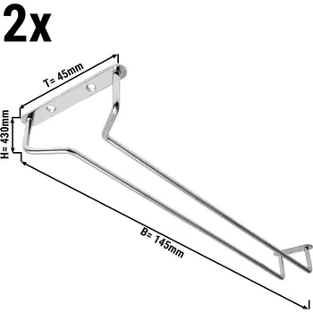 police G.Gastro (2 Kusy) Skleněná závěsná police - Bar Professional - 30 x 11 cm - stříbrná