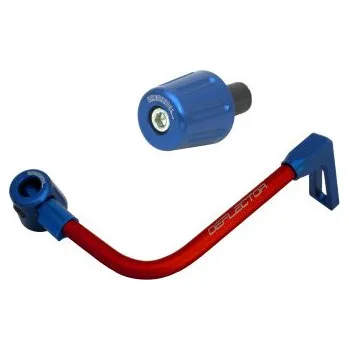 Lever guard ACCOSSATO with red hose and joint right, aluminium DE004-018-TP-12