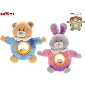 Baby Happiness zířátko plyšové 17 cm s chrastítkem 0 m+ Zajíček