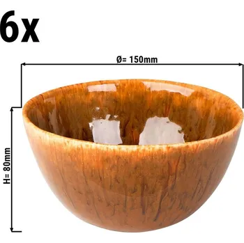 G.Gastro (6 Kusů) RUSTIQUE - Miska - Ø 15 cm - hnědá