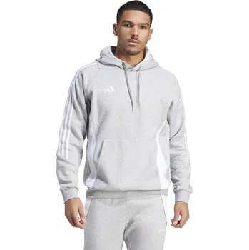 Pánská mikina Bavlněná mikina s kapucí Adidas Tiro 24 Hoodie šedivo bílá Velikost: 2XL