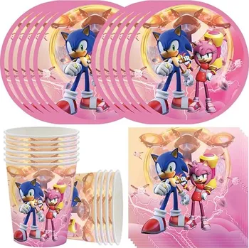 Party dekorace Papírové nádobí na narozeniny Sonic