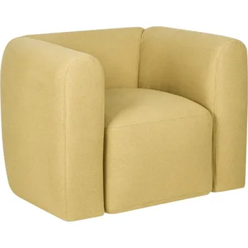 Křeslo noo.ma Žluté čalouněné křeslo Flom
