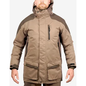 SOLOGNAC Lovecká bunda nepromokavá hřejivá nešustivá 520 L KAŠTANOVÁ