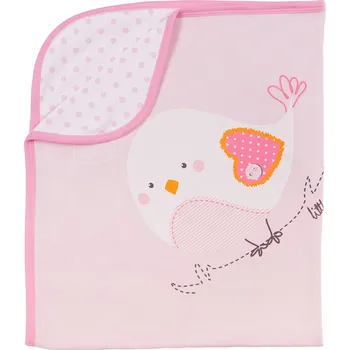 Dětská deka EEVI Letní bavlněná deka Zvířátka 78x88cm - Ptáček
