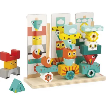 Dřevěná hračka Dřevěná stavebnice - Indiánský totem Tropik