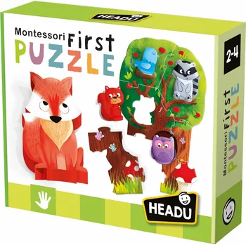 Dřevěná hračka HEADU: Montessori - Moje první puzzle - Les