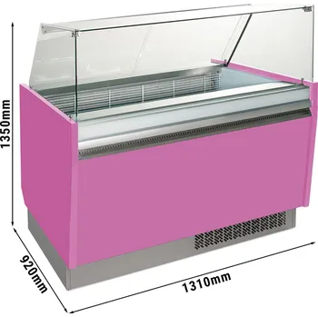 Vinotéka G.Gastro Zmrzlinový pult 1,31 x 0,92 m - růžový