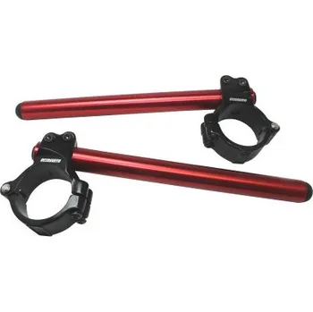 Aluminium-forged clip-ons ACCOSSATO with metal clamp composed of 2 half-rings 10 degrees inclination, red CP003N-51-R-280