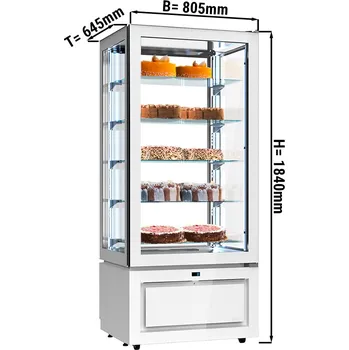 Vinotéka G.Gastro Mrazicí panoramatická vitrína- 457L - s 5 skleněnými policemi - bílá