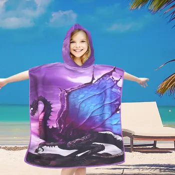 Dětské pončo DRAK fialové 60 x 90 cm 60 x 90 cm