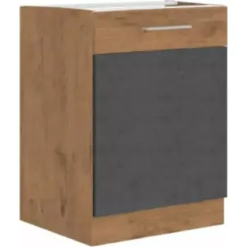 Kuchyňská linka Spodní skříňka VEGA 60 D 1F BB - šedá matná / dub lancelot - SLEVA 3% s kodem radost25