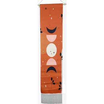 Samolepící dekorace Tapiserie na zeď - Fáze Měsíce - oranžová