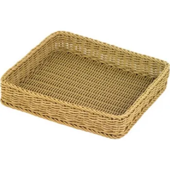 Krabice na pečivo APS | Košík na pečivo, polyratan, obdélný, 352x325x65mm (Košík polyratan GN 2/3 světlý)