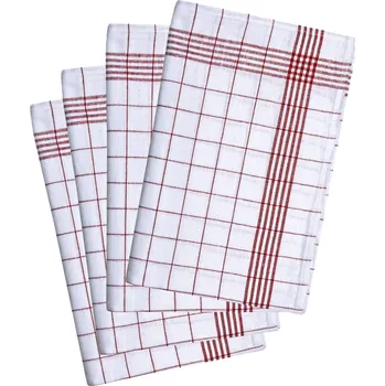 Utěrka Karlowsky Kostkovaná utěrka - 10 kusů KY076 Red-White 50 x 70 cm