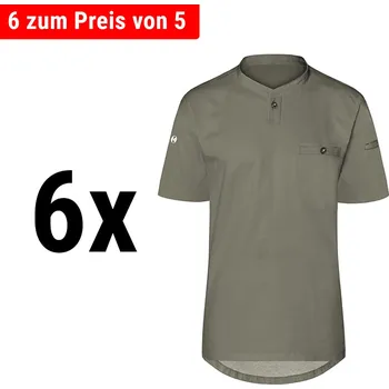 Pánské tričko G.Gastro (6 pieces) KARLOWSKY | Men's Short Sleeve Performance Work Shirt – Slim Fit - Sage - Size 4XL