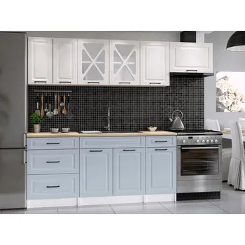 Kuchyňská linka Kuchyňská linka Magda 240/180 bílá/sv.modrá MAT