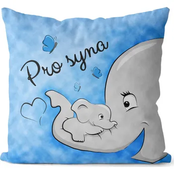 Dekorativní polštářek Polštář 40 x 40 cm - Pro syna - sloni
