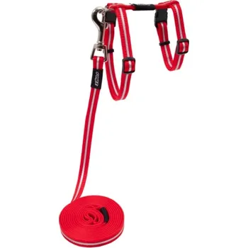 Postroj pro psa Rogz Alley Cat postroj s vodítkem pro kočky červený vel. S