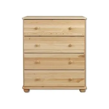 Ložnice Komoda 4 zásuvky BM110 borovice masiv 80x100x47 cm NELAKOVANÁ