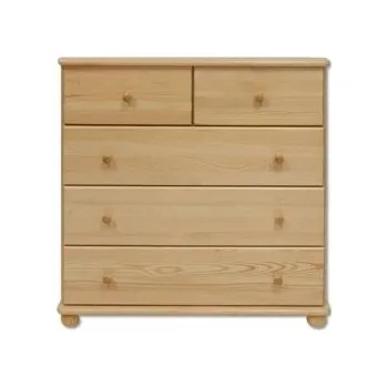 Ložnice Dřevěna komoda 3+2 BM109 borovice masiv 100x100x47 cm NELAKOVANÁ