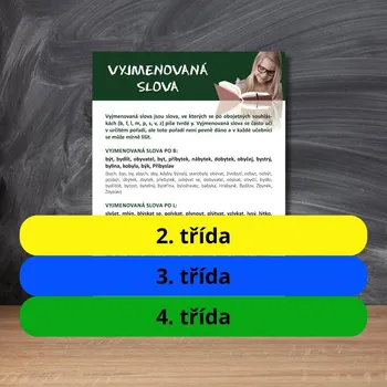 výuková tabulka Vyjmenovaná slova
