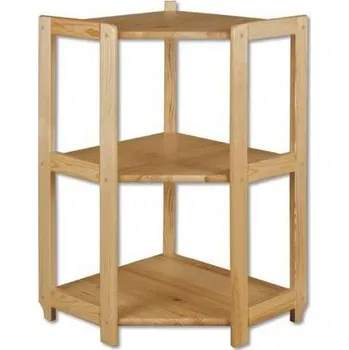 regál Dřevěný regál rohový BM102 borovice masiv výška 86 cm