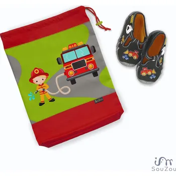 Školní sáček AUTORSKÝ pytlík na bačkorky HASIČI