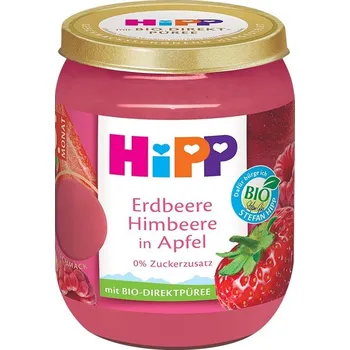 Dětská výživa HiPP Jablka s jahodami a malinami BIO 4/6m 160g