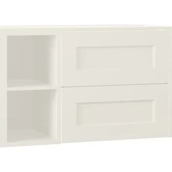 Koupelnový nábytek EBS Laca Skříňka umyvadlová s deskou a s regálem vlevo, 93,2 cm, bílá matná, LACARL90B