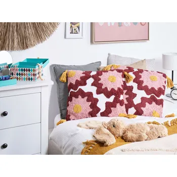 Bytový textil Sada 2 dekoračních polštářů vícebarevné bavlněné 45 x 45 cm se střapci čtvercový moderní polštář boho dekorace příslušenství Beliani