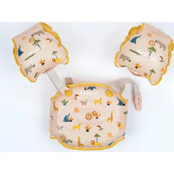 Nafukovací rukávky DECATHLON Dětský plavecký pás s rukávky Tiswim Evolutif BÉŽOVÁ