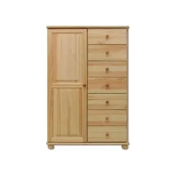 Ložnice Komoda borovice masiv se 7 šuplíky a dvířky BM126 šířka 90 cm
