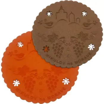 Podtácek Podtácky z plsti 100 mm Moravský vzor 05 kulatý oranžová