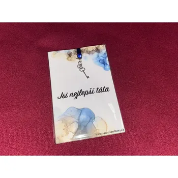 HandMade by VeJa Dárková karta - Krásný den otců s přívěškem