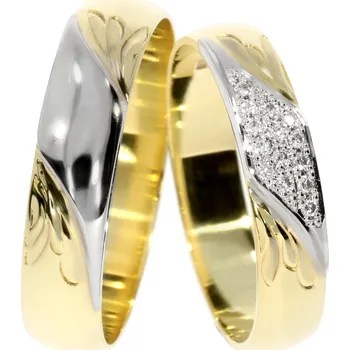 Prsten Zlatnictví Helios Zlaté snubní prsteny L-238 Kameny: Se Zirkony