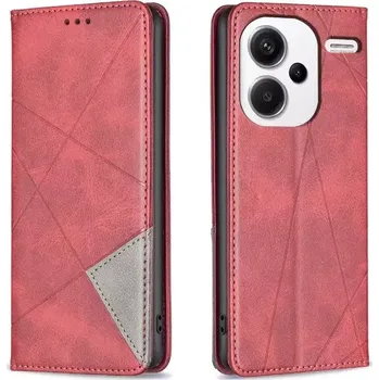 Pouzdro na mobilní telefon TT-TopTechnology Pouzdro Xiaomi Redmi Note 13 Pro+ 5G červené, red, model knížka, řada RHOMBUS, materiál syntetická kůže