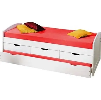 Dětská postel Postel Kamila s přistýlkou a úložnými boxy 90x200 cm bílá