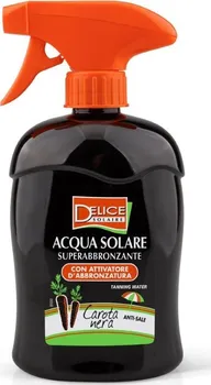 Přípravek na opalování Delice Solaire Acqua Solare Superabbronzante Carote Nera opalovací voda s černou mrkví 500 ml