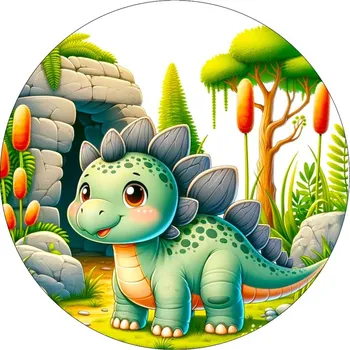 Jedlá dekorace na dort Jedlý obrázek Roztomilý stegosaurus Varianta: Jedlý papír