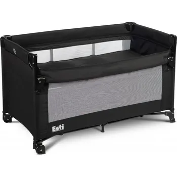 Dětská postýlka Cestovní postýlka se stahovací bočnicí, ESTI - černá
