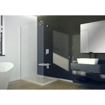 BESCO - Walk-in sprchový kout AVEO - Barva rámu - Chrom/Leštěný hliník (ALU), Pevná stěna - Bez pevné stěny, Rozměr A - 90, Rozměr C - 195, Výplň - Čiré bezpečnostní sklo - 8 mm BCAVEO90