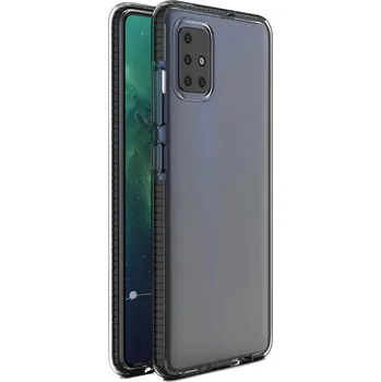 Pouzdro na mobilní telefon Silikonové pouzdro s barevným lemem Spring pro Xiaomi Redmi Note 9/Redmi 10X 4G průhledné/černé