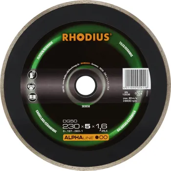 Řezný kotouč RHODIUS Diamantový řezný kotouč DG50 230 x 5,0 x 1,6 x 25,40 ALPHAline