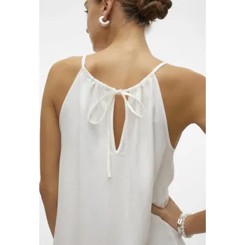 Dámské šaty Vero Moda dámské lněné šaty Mymilo bílé Velikost: L