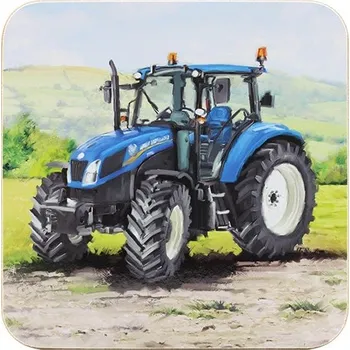 prostírání Leonardo, Anglie Korkové prostírání pod skleničky modrý Traktor 1 ks - 10,5*10,5 cm