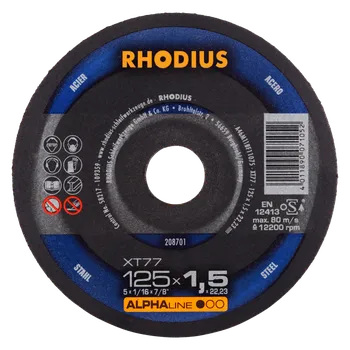 Řezný kotouč RHODIUS Extra tenký řezný kotouč XT77 125 x 1,5 x 22,23 ALPHAline