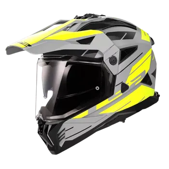 Helma na motorku Enduro helma na motorku LS2 MX702 PIONEER II NAMIB Grey-H-V Yellow, matná